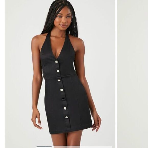 Halter button up mini dress new with tags - Picture 1 of 6